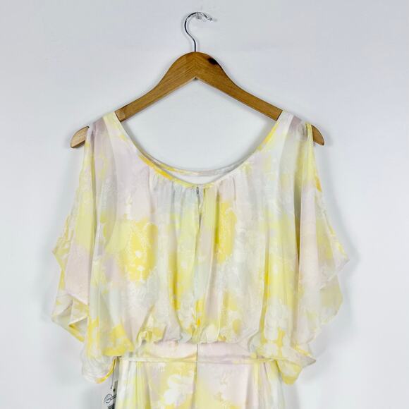 Mod Cloth Women's Flutter of Flattery Midi Dress Small Yellow Garden Girl - Picture 11 of 16